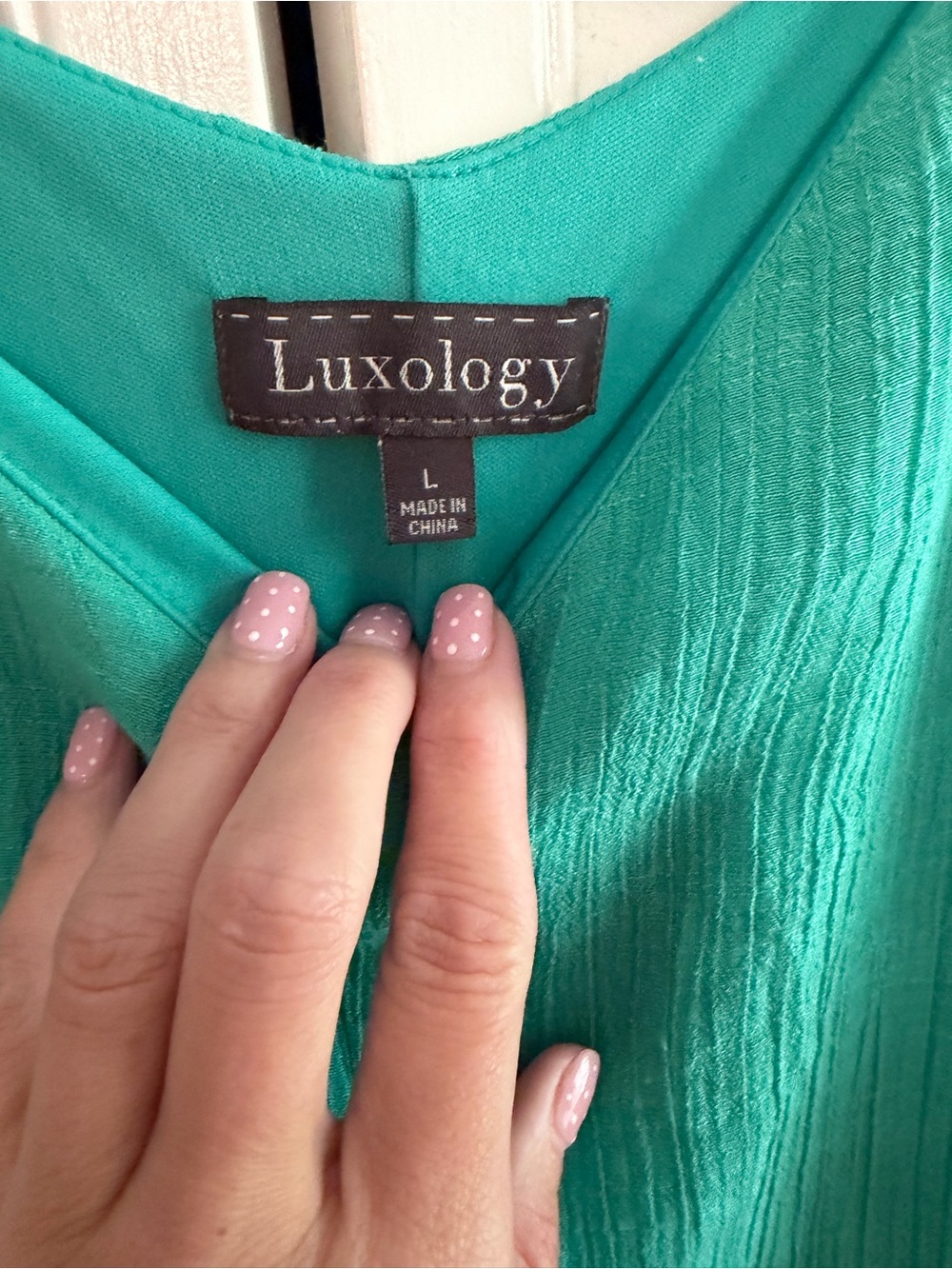 Luxology Teal Green Slip Dress with Handkerchief Hem - Picture 6 of 9